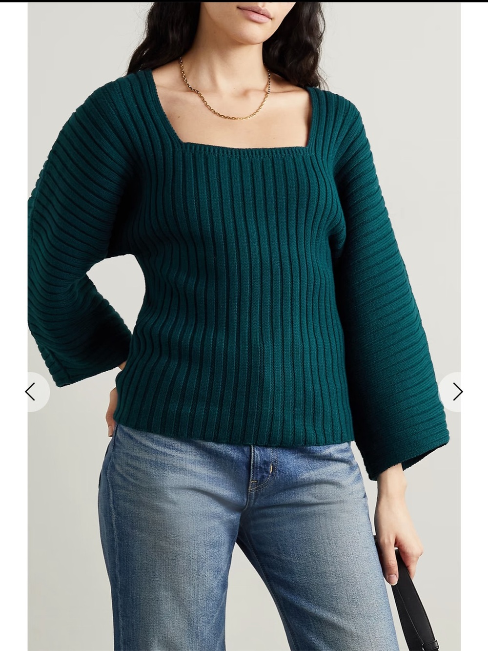 Mara Hoffman Jocelyn Ribbed Organic Cotton-Blend Sweater Petrol Size Small